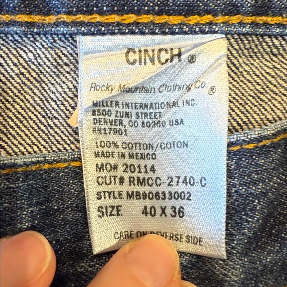 Cinch Black Label Men's 40 x 36 in 100%Cotton Jeans - Picture 6 of 9